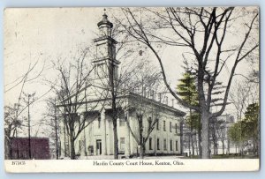 1909 Kenton Ohio OH Vintage Postcard Hardin County Court House Building Posted