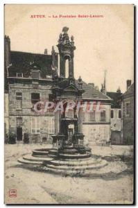 Old Postcard Autun La Fontaine Saint Lazare