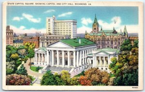 M-62140 State Capitol Square Showing Capitol And City Hall Richmond VA