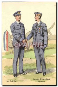 Postcard Old English Army British Army Aviators Jet Aviation