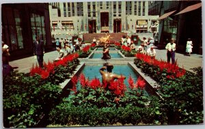 Postcard NYC Rockefeller Center Garden Plaza
