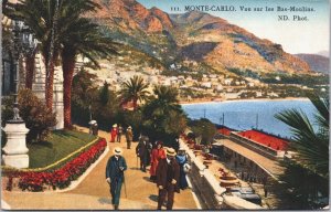 Monaco Monte Carlo Vue sur les Bas-Moulins Vintage Postcard 04.10