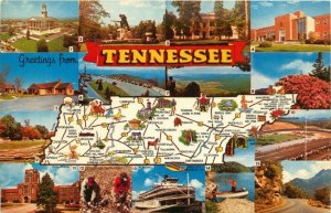 1970s Tennessee Vtg Multi-View Postcard - Nashville, Doughboy Statue, Hermitage