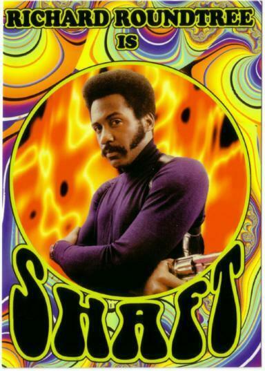 Postcard of Shaft Blaxploitation Movie Psychedelic