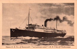 Ship - The SS City of Chattanooga - Savannah Line - c1930