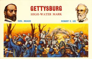 Chrome Era, Civil War,Gettysburg, High Water Mark, Old Postcard