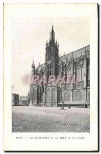 Old Postcard Metz Cathedral and the Tower of Mutte