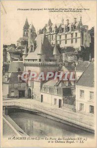 Old Postcard Loches (I and L) La Porte des Cordeliers (XV S) and the Royal Ca...