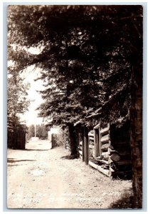 1938 Old Fort Wilkins Copper Harbor Michigan MI RPPC Unposted Photo Postcard 