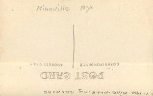 Postcard RPPC New York Mineville Memorial Hall 23-6087