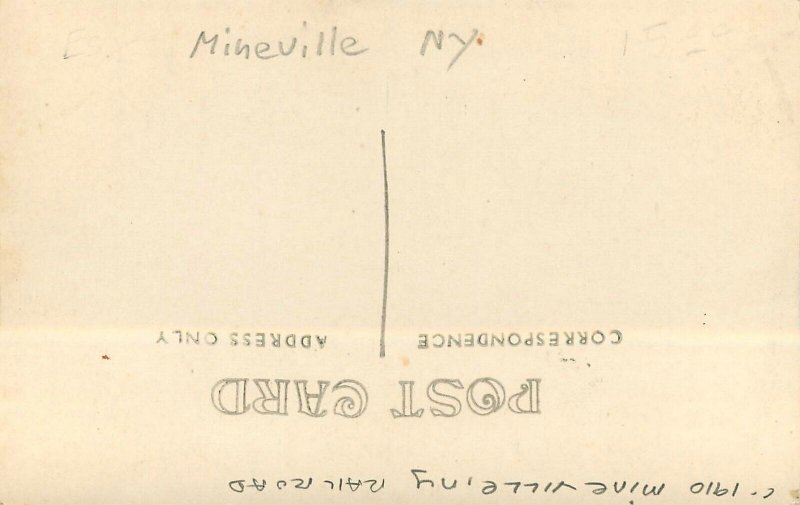 Postcard RPPC New York Mineville Memorial Hall 23-6087