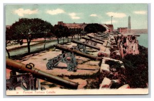 Cannons Parapet Fortress Cabana Havana Cuba 1908 DB Postcard R24