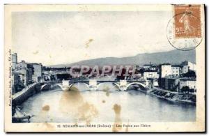 Old Postcard Romans Sur Isere Bridges On & # 39Isere