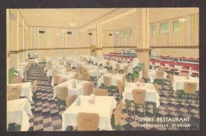 JACKSONVILLE FLORIDA JENKS RESTAURANT INTERIOR LINEN ADVERTISING POSTCARD