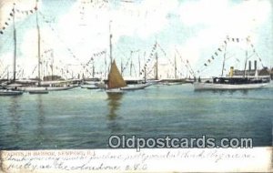 Harbor, Newport, Rhode Island, RI USA Sailboat 1907 postal used 1907