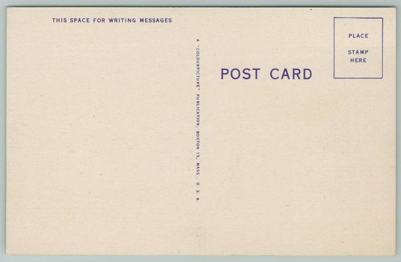 Portland Maine~US Post Office~1940s Linen Postcard