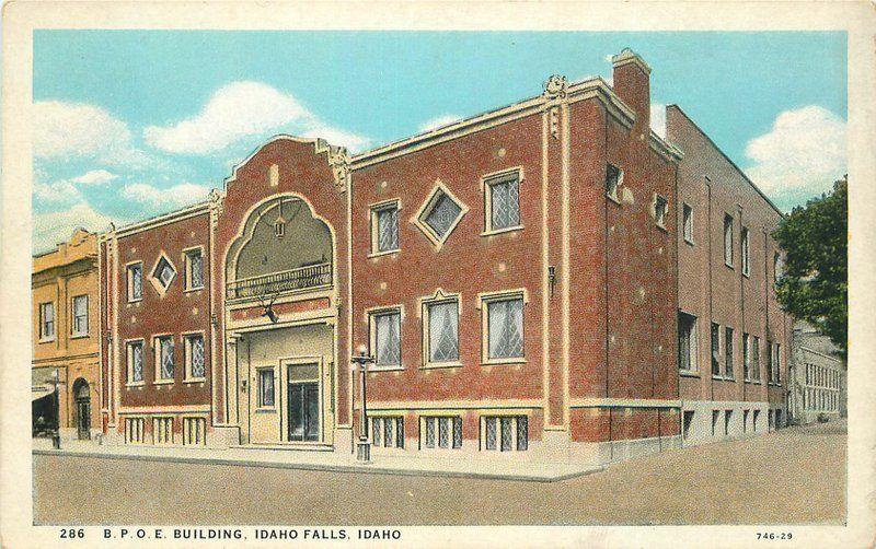 Andrews BPOE Buildings Elks Fraternal 1920s Idaho Falls Idaho postcard 10817