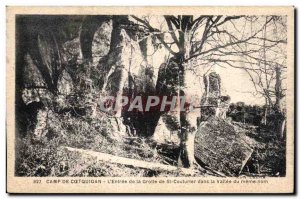 Postcard Old Camp Coetquidan The Entrance of the Grotto of St Couturier in th...