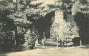 Artvue Camp Wayaka The Lodge Otisfiield Maine 1958 Postcard roadside 20-13622