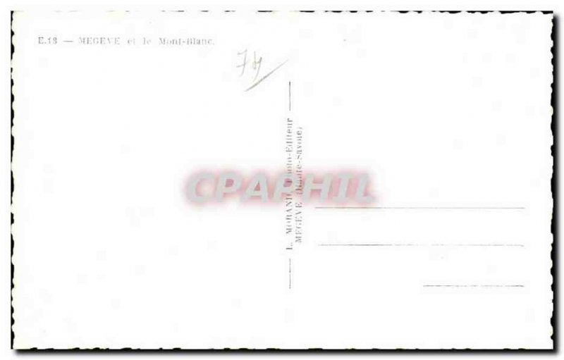Postcard Modern Megeve and Mont Blanc