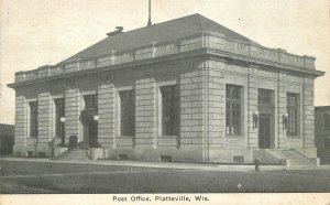Postcard Wisconsin Platteville Post Office Occupation 23-7169