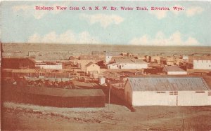 H9/ Riverton Wyoming Postcard c1910 Birdseye View C&NW Railroad