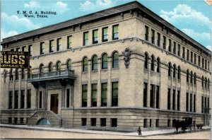 Postcard TX Waco Y. M. C. A. Building Drugs Store Pharmacy Buggy ~1910 S54