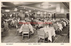 Steamship, RMS Queen Mary, Restaurant, Ocean liner, RPPC