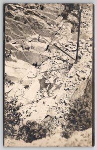 RPPC Granite Quarry Crane With Man Below Occupational Real Photo Postcard B43