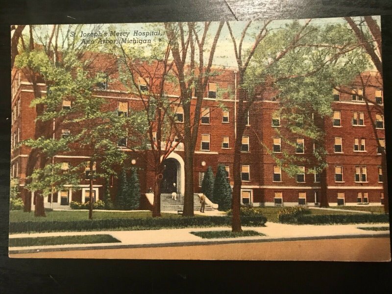 Vintage Postcard 1945 St. Joseph's Mercy Hospital Ann Arbor Michigan