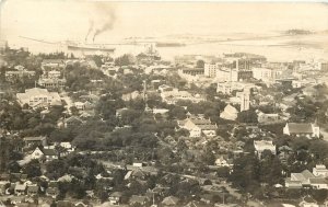 RPPC Postcard; Honolulu T.H. View of City & Waterfront from Hills, Posted 1917