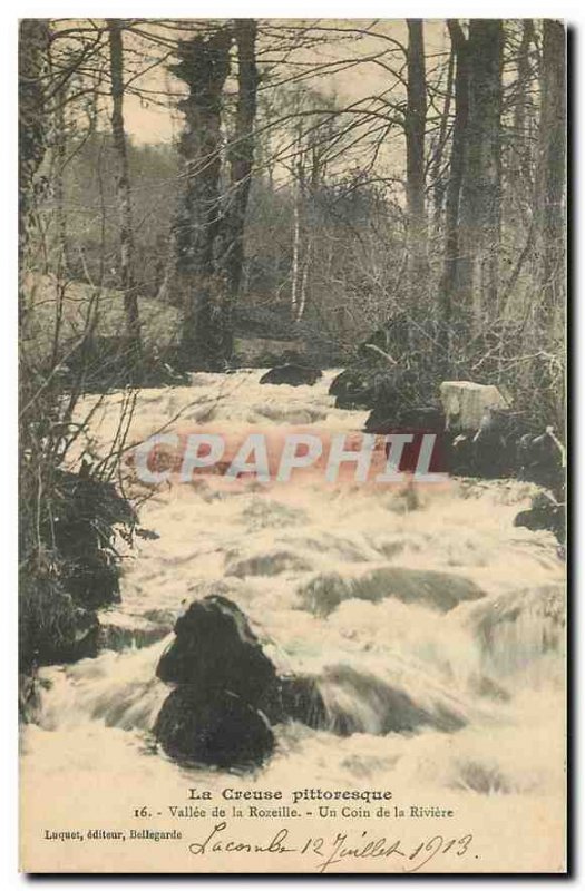 Old Postcard Creuse Rozeille picturesque Valley of Un Coin de la Riviere