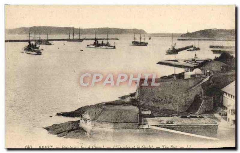 Postcard Old Brest Iron Horse Pointe a L & # 39escadre and the Narrows Boat