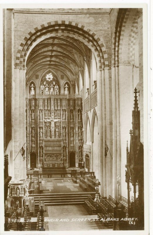 HERTFORDSHIRE       St ALBANS  ABBEY  CHOIR  &  SCREEN     1950/70s 