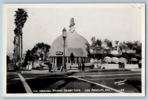 The Original Brown Derby Cafe Los Angeles California CA RPPC Photo Postcard