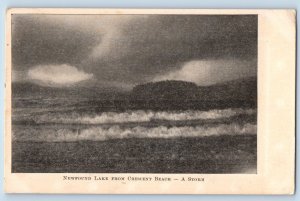 New Hampshire Postcard Newfound Lake Crescent Beach Storm c1905 Vintage Antique