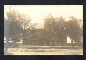 RPPC PEOTONE ILLINOIS PUBLIC LIBRARY VINTAGE REAL PHOTO POSTCARD 1907 HAUSER