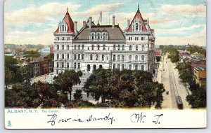 The Capitol Albany New York Main Road And Historical Building Landmarks Postcard