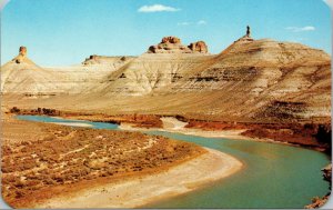 Vtg Buttes and Chimneys Firehole Region on Green River Wyoming WY Postcard