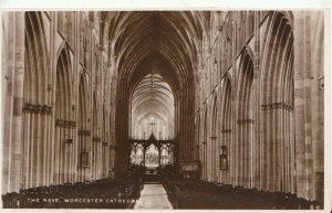 Worcestershire Postcard - The Nave - Worcester Cathedral - Real Photo Ref TZ8869