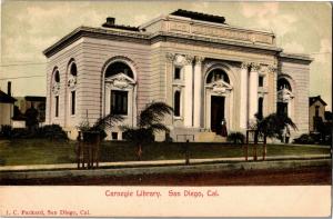 Carnegie Library, San Diego CA c1907 Vintage Postcard Q32