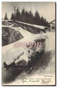 Old Postcard of Sports & # 39hiver Ski Bobsleigh Race