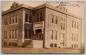 K45/ Frederick Oklahoma RPPC Postcard c1910 The High School Building 308