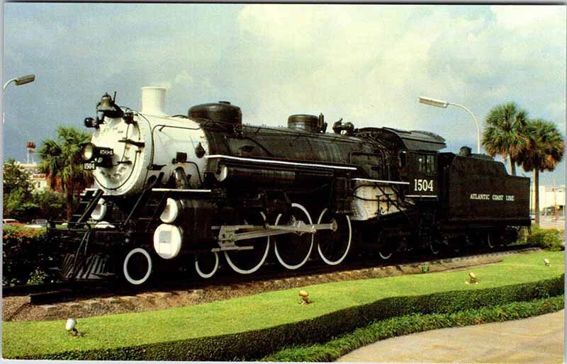 Postcard TRAIN SCENE Jacksonville Florida FL AK8523