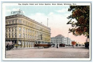 1923 Empire Hotel Union Station Winnipeg Manitoba Canada Vintage Postcard