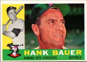 1960 Topps Baseball Card Hank Bauer Kansas City Athletics sk10582