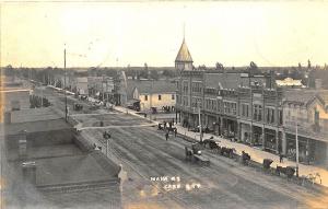 Cass City IL Dirt Street View Store Fronts Horse & Wagons in 1908 RPPC Postcard