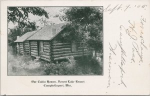Campbellsport Wisconsin Forest Lake Resort Cabin Homes 1905 Postcard H59 *as is