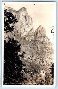 Utah UT Postcard RPPC Photo Lady Mountain Zion National Park c1930's Vintage