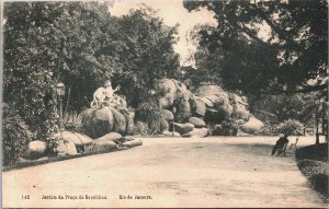 Brazil Rio de Janeiro Jardim da Praca da Republica Vintage Postcard C064